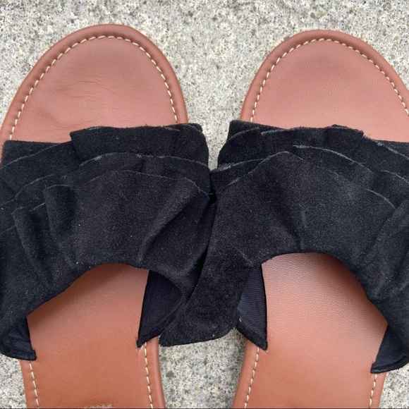 Steve Madden Suede Ruffle Sandals - Picture 3 of 4